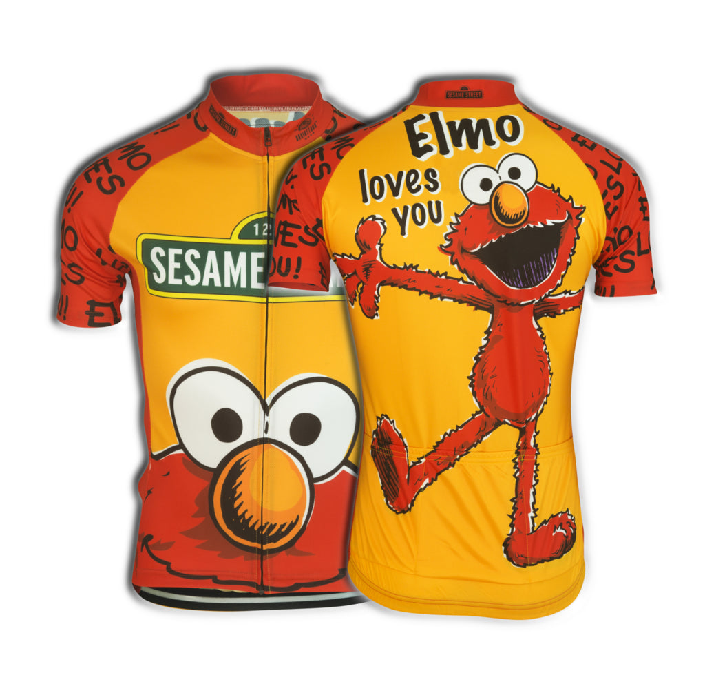 Sesame Street Elmo Men's Cycling Jersey (S, 3XL)