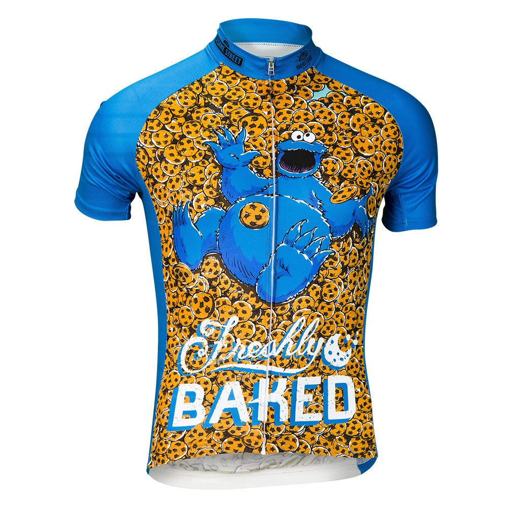 Sesame Street Cookie Monster Freshly Baked Men's Cycling Jersey (S, 3XL)