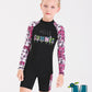 Girls Two Piece Long Sleeve Rash Guard Set
