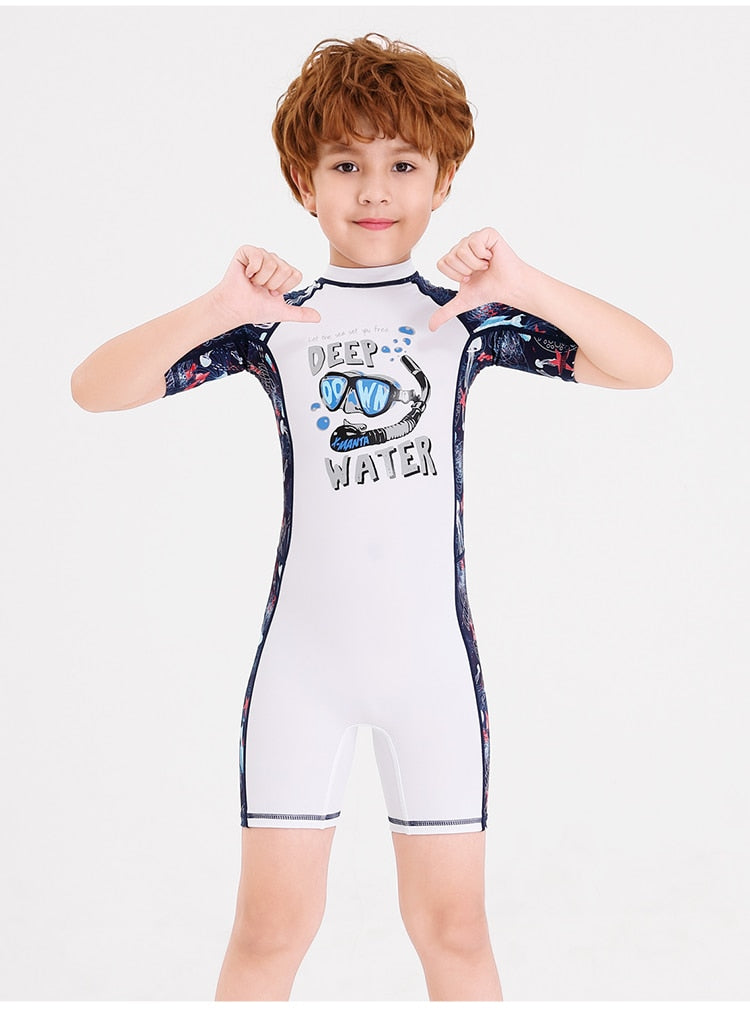 Kids Thermal Lycra Wetsuit / Swimsuit Shorty (with Back Zipper)