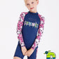 Girls Two Piece Long Sleeve Rash Guard Set