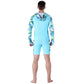 SABOLAY Compression Men's Rash Guard Swimsuit Hooded Shirt with Zipper