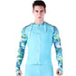 SABOLAY Compression Men's Rash Guard Swimsuit Hooded Shirt with Zipper