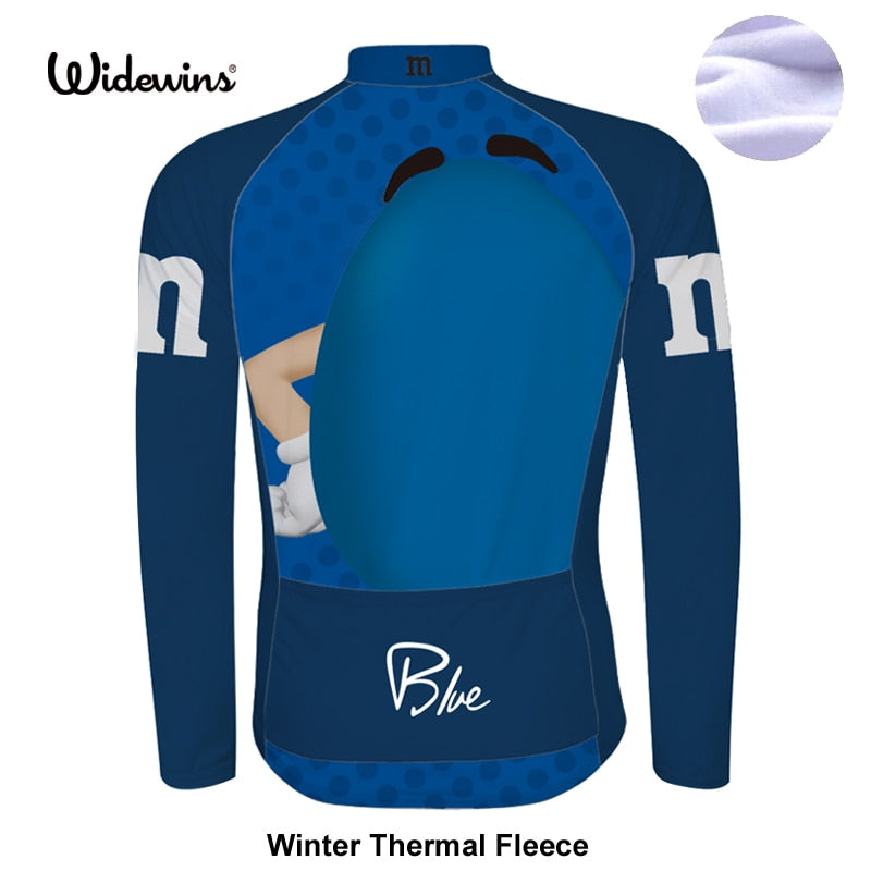 M&Ms Men's Winter Long Sleeved Warm Fleece Cycling Jersey