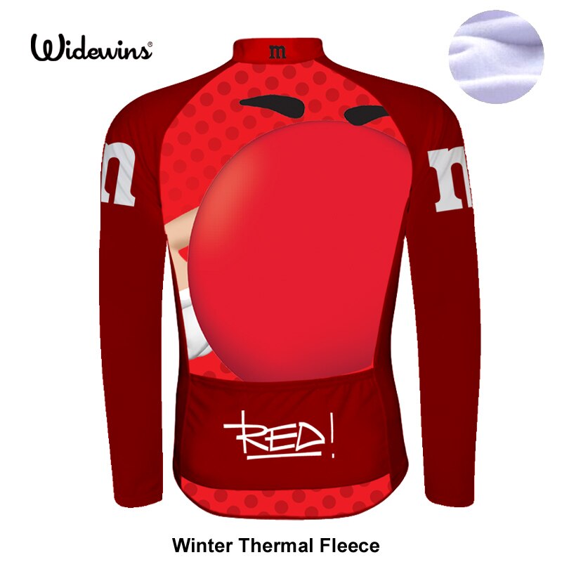 M&Ms Men's Winter Long Sleeved Warm Fleece Cycling Jersey