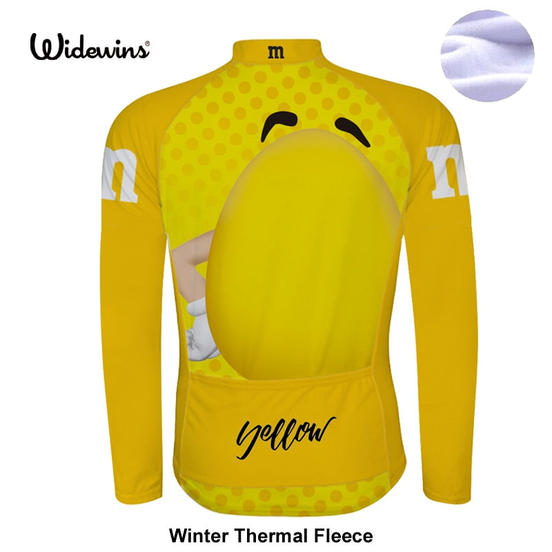 M&Ms Men's Winter Long Sleeved Warm Fleece Cycling Jersey