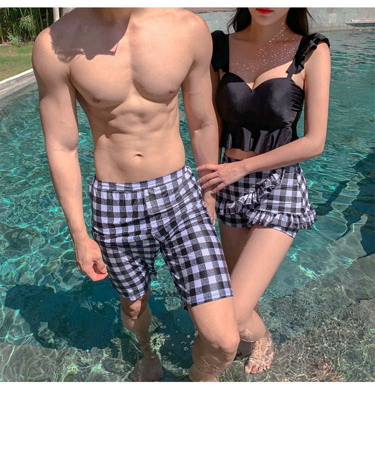 Male Female Matching Couple's Swimsuits