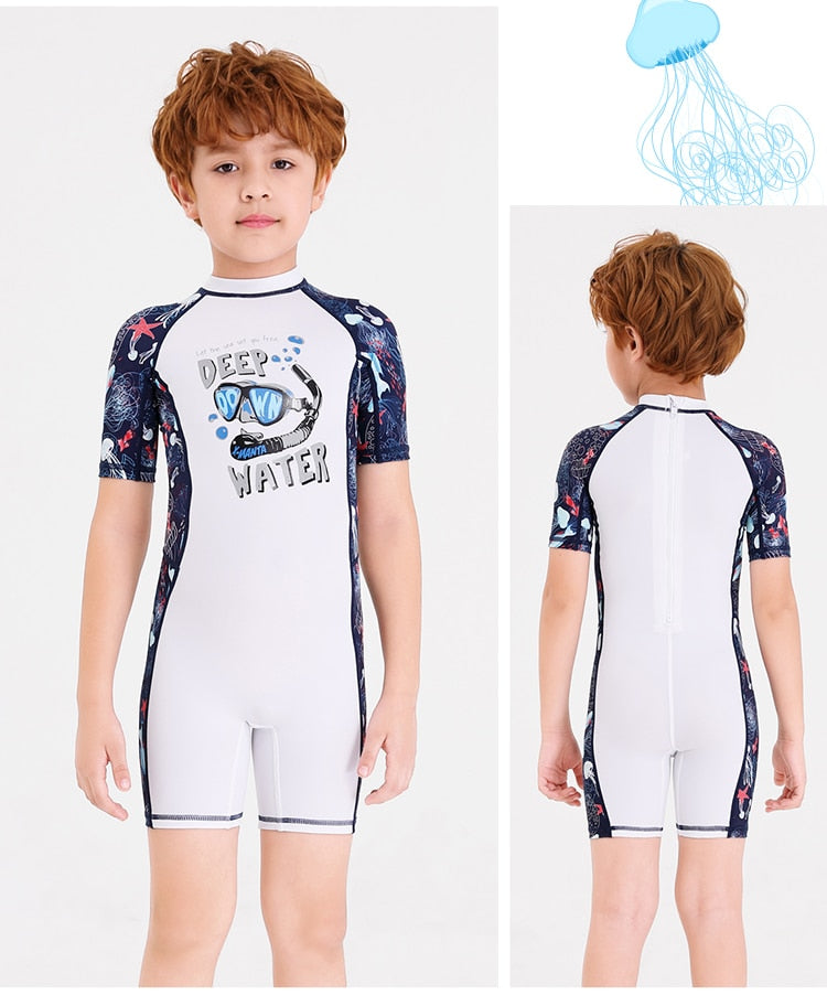 Kids Thermal Lycra Wetsuit / Swimsuit Shorty (with Back Zipper