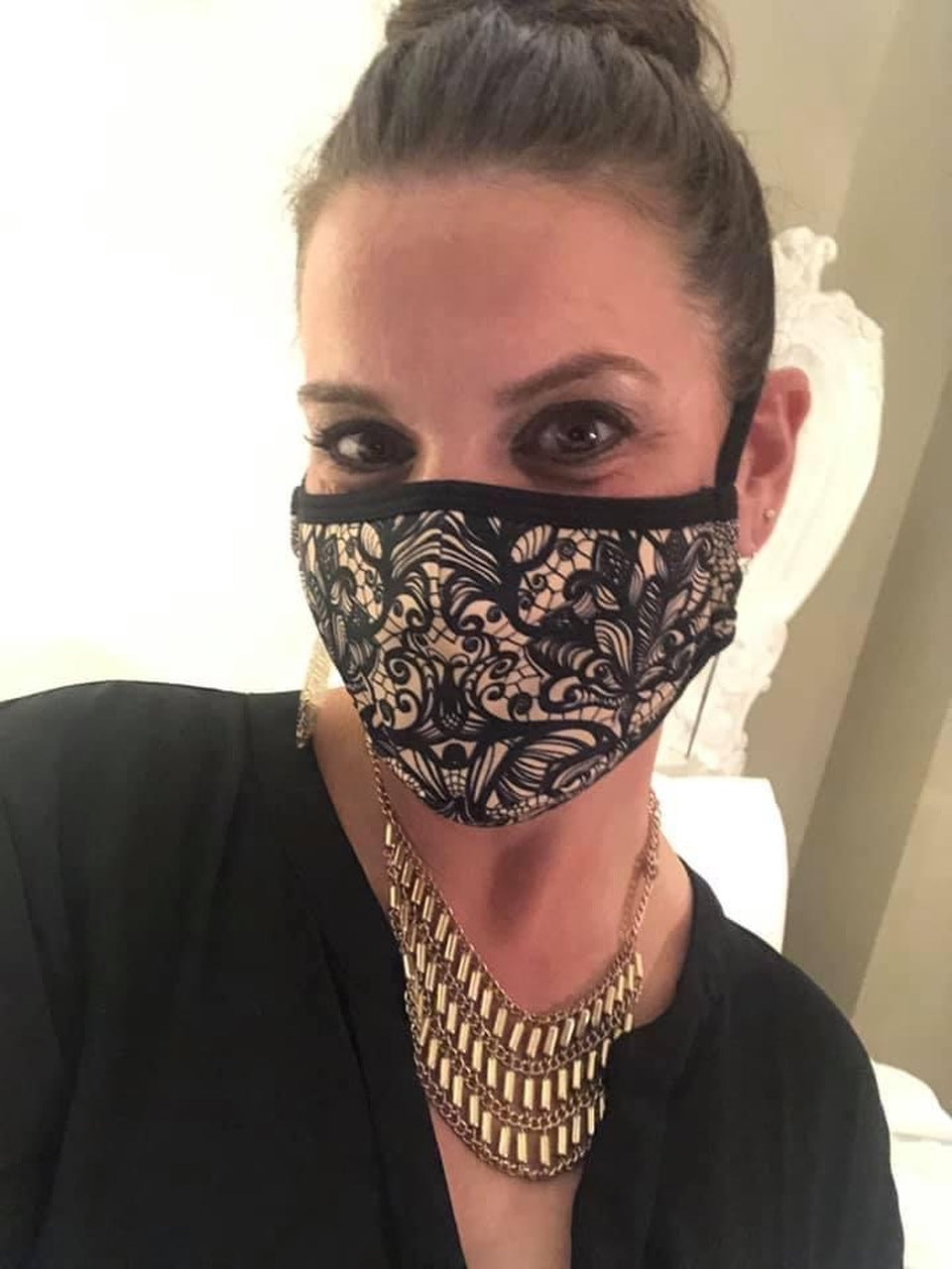 INKnBURN Lace 3-Layer Face Mask