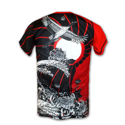 INKnBURN Men's Moonlit Crane Tech Shirt (XL)