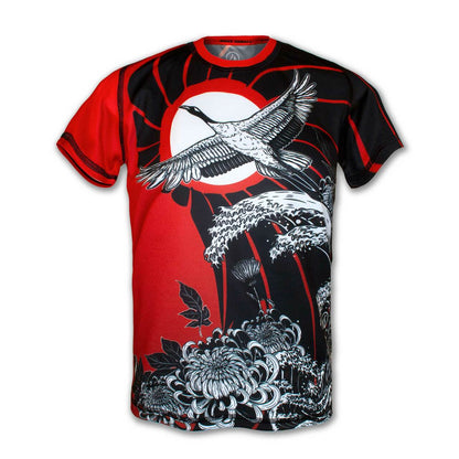 INKnBURN Men's Moonlit Crane Tech Shirt (XL)