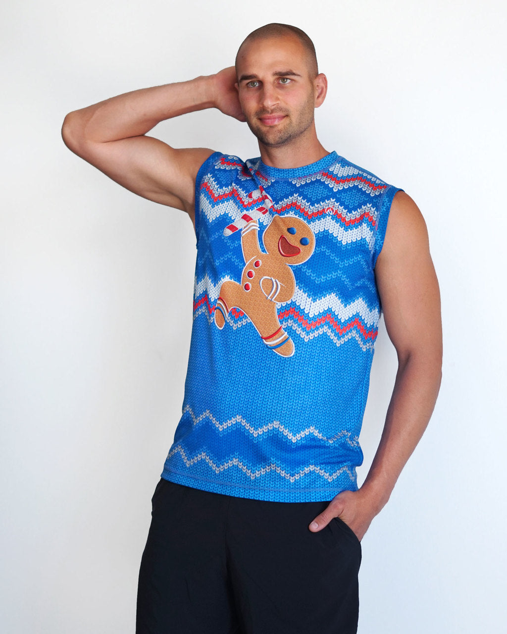 INKnBURN Men's Fast Cookie Sweater Vest Sleeve Tech Shirt (Large)