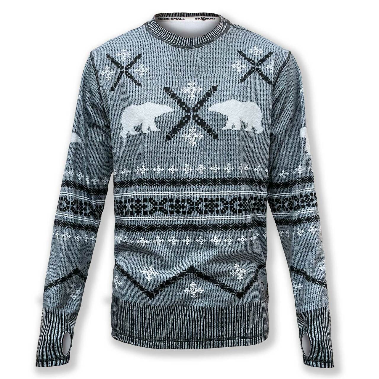 INKnBURN Men's Polar Bear Pullover with Thumbholes (M, L)