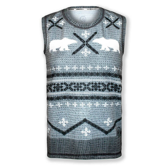 INKnBURN Men's Polar Bear Sleeveless Sweater Vest Tech Shirt (S, L, XL, 2XL)