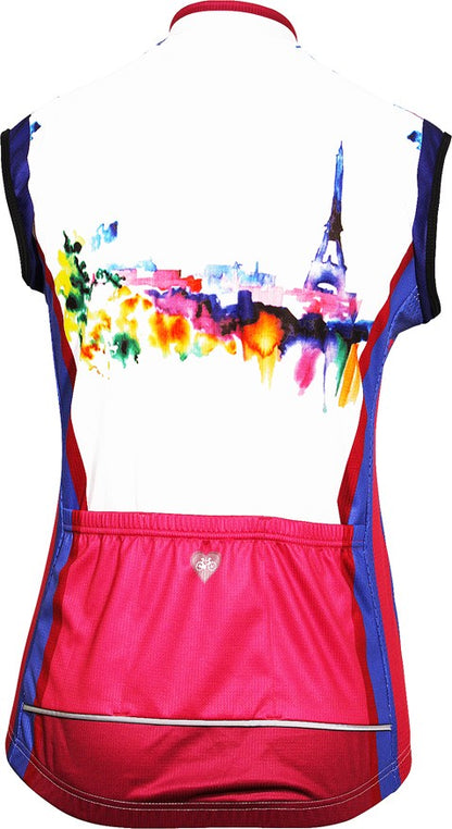 Paris Watercolors Women's Sleeveless Cycling Jersey (M, XL)