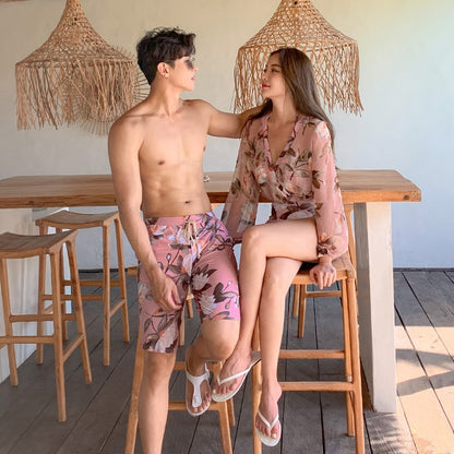 Matching Couple Men's & Women's Swimsuits