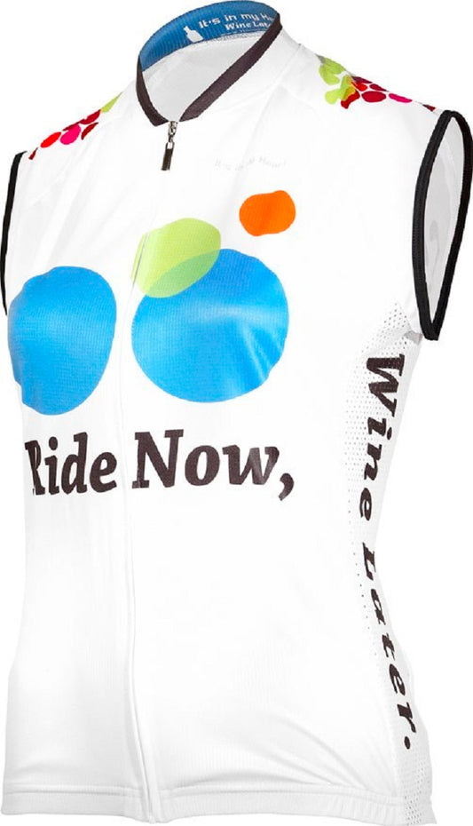 Ride Now, Wine Later Women's Sleeveless Cycling Jersey