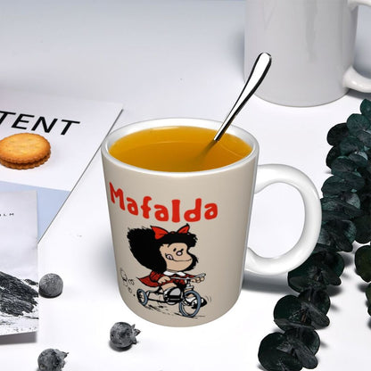 Mafalda Rides a Bike Coffee Mug