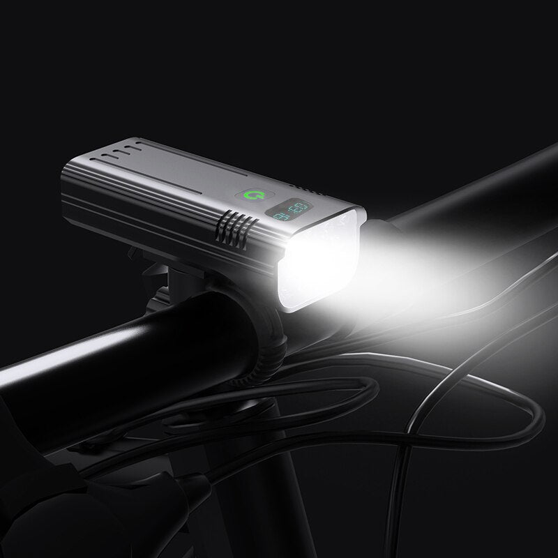 NATFIRE 10000mAh Bicycle Headlight with Digital Battery Indicator (USB Rechargeable)