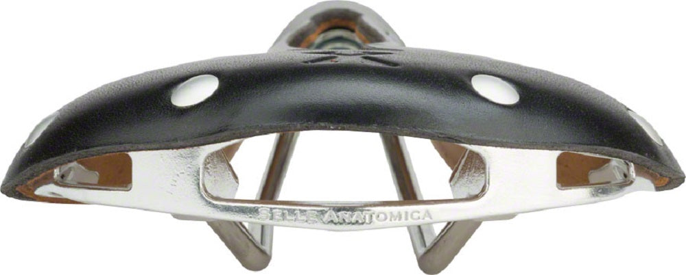 Selle Anatomica X2 Series Watershed Saddle: Black with Silver Chicago Screws