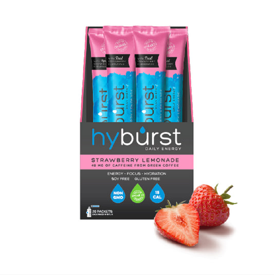 hyburst - Strawberry Lemonade natural electrolyte drink mix (Box of 30 packets)
