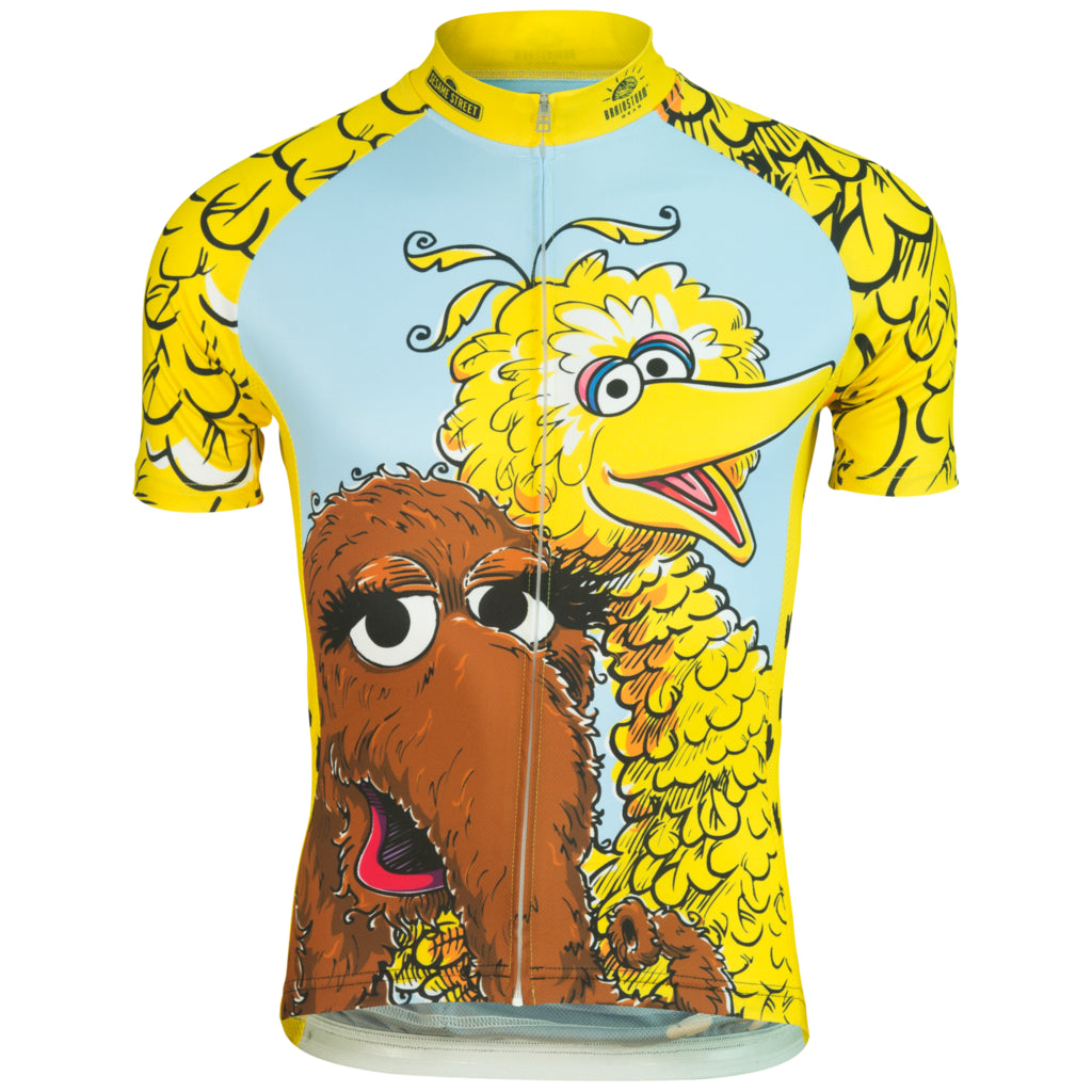 Sesame Street Big Bird & Snuffy Men's Cycling Jersey (2XL, 3XL)