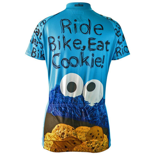 Cookie Monster Ride Bike Eat Cookie Women's Cycling Jersey (L, XL, 2XL)