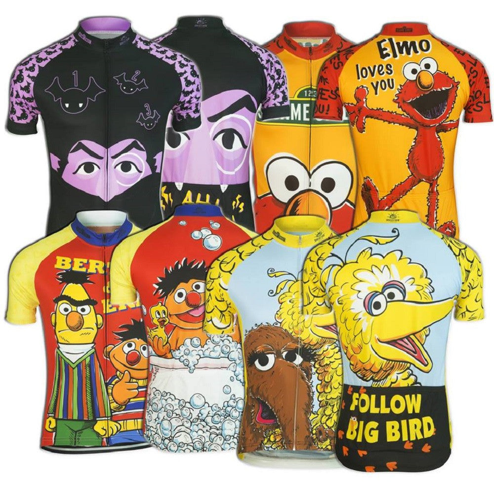 Sesame Street Big Bird & Snuffy Men's Cycling Jersey (2XL, 3XL)