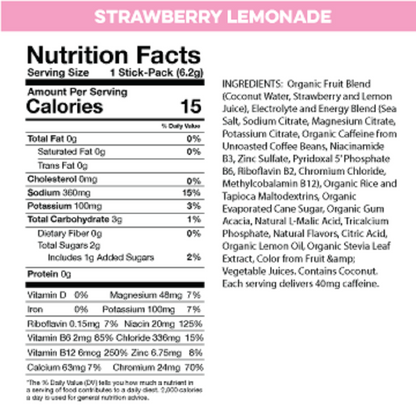 hyburst - Strawberry Lemonade natural electrolyte drink mix (Box of 30 packets)