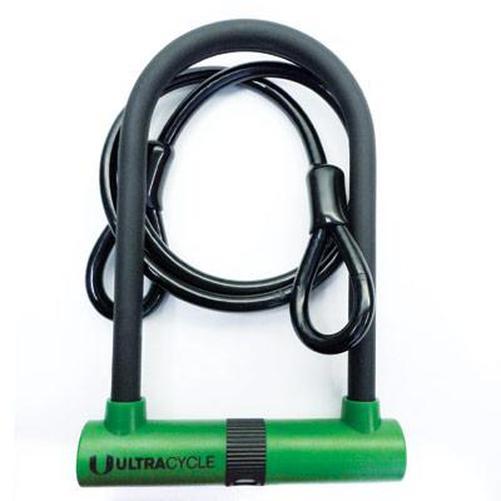 UltraCycle Key Bicycle U-Lock Shackle w/Cable 4.25 x 8"