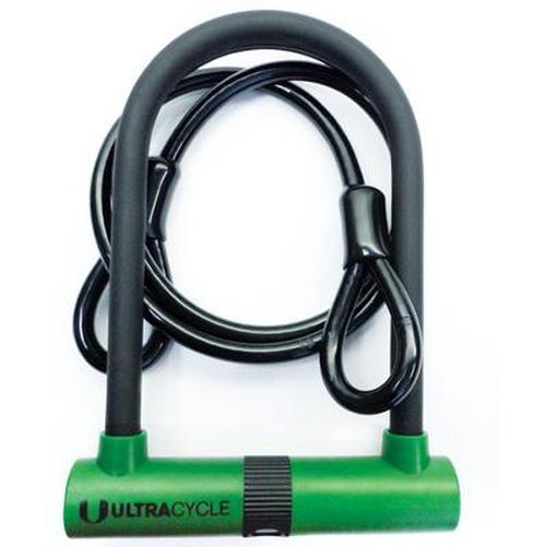 UltraCycle Mini Key Bicycle U-Lock Shackle w/Cable 3.5 x 5.5''