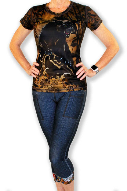 INKnBURN Women's Black Panther Tech Shirt (XS, S)