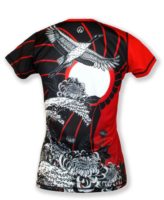 INKnBURN Women's Moonlit Crane Tech Shirt (XS, S)