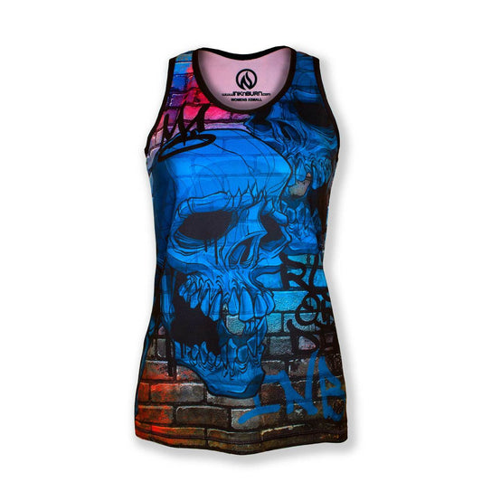 INKnBURN Women's Run or Die Graffiti Singlet (Large)