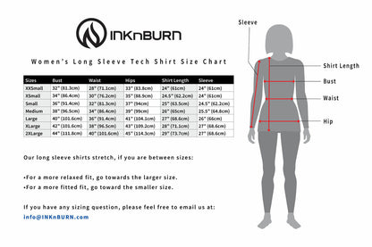 INKnBURN Women's Bangasa Long Sleeve Tech Shirt (2XL)