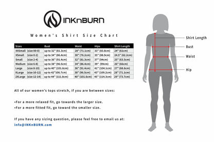 INKnBURN Women's Spiral Aloe Shirt (XS, 2XL)