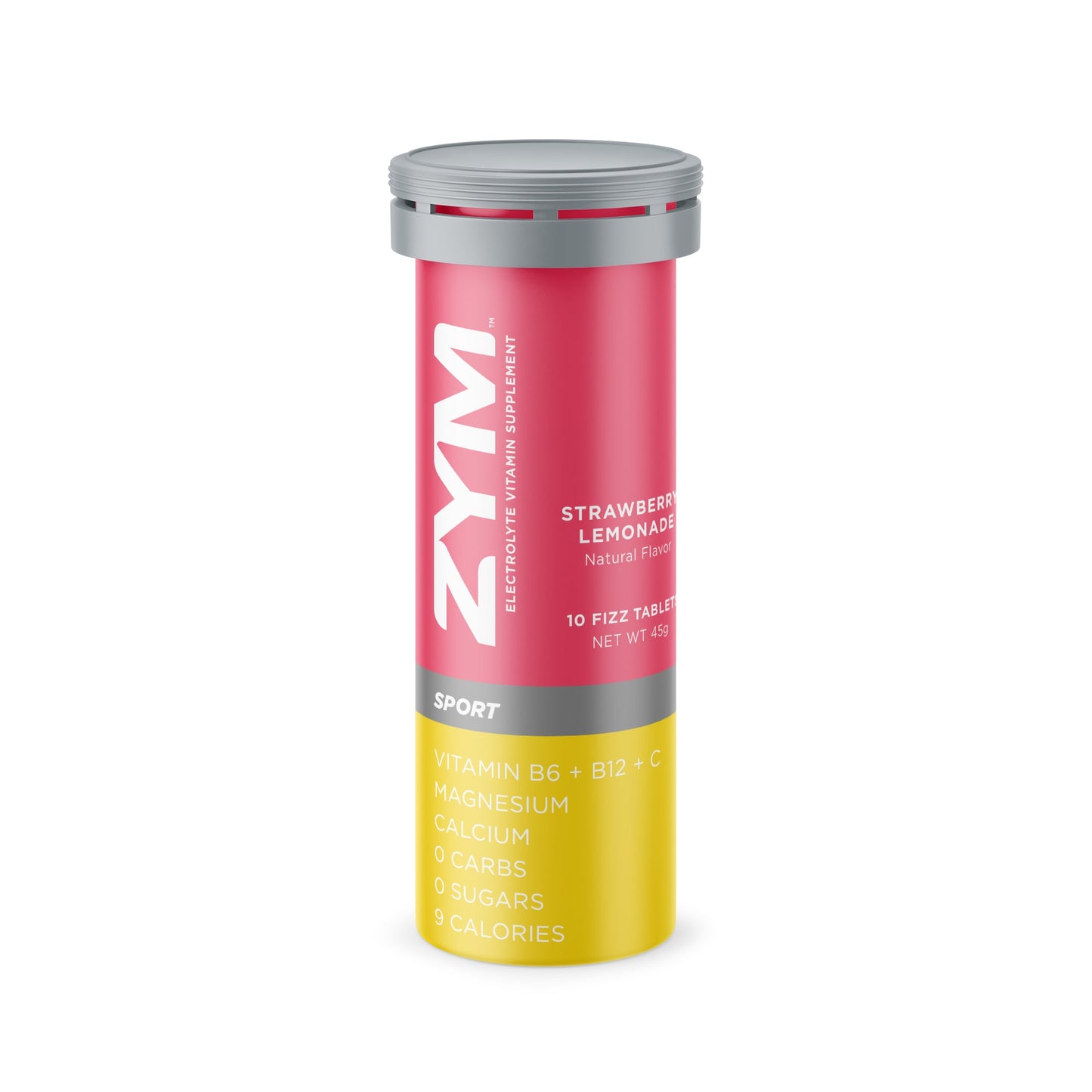 Zym Electrolyte Supplement Natural Flavor Fizz Tablets (Strawberry Lemonade)