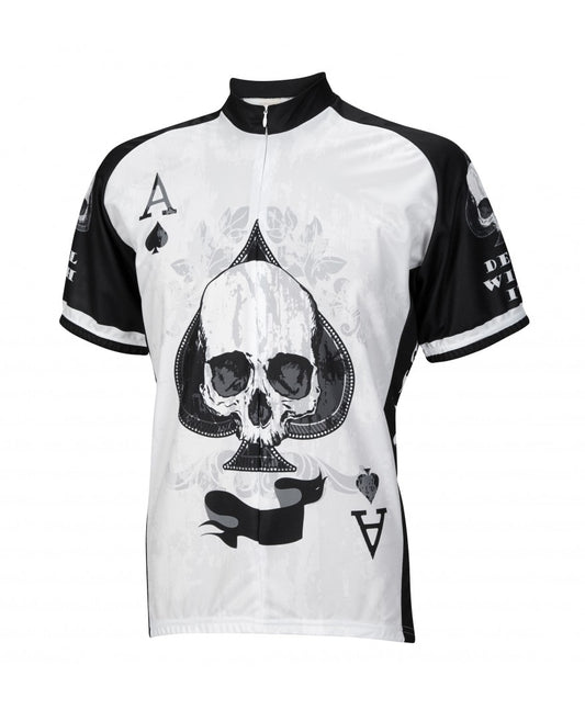 Deal With It Ace of Spades Skull Cycling Jersey (S, M, L, XL, 2XL, 3XL)