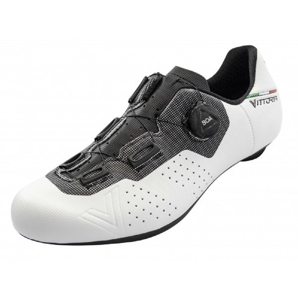 Vittoria Alise' Performance Road Cycling Shoes - WHITE/BLACK