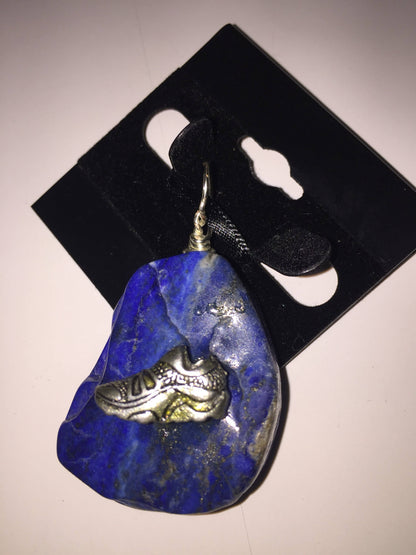 Stone Pendant - Running Shoe - Blue