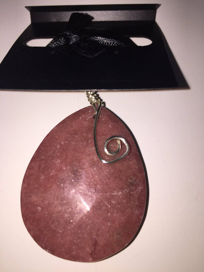 Stone Pendant - Bicycle - Red Jasper Stone