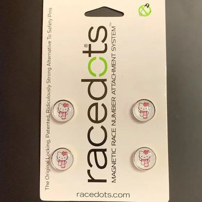 RaceDots: Magnetic Race Number Positioning System 4-Pack (Hello Kitty)