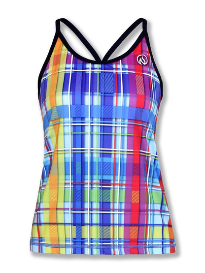 INKnBURN Women's Rainbow Plaid Camisole (X-Small)