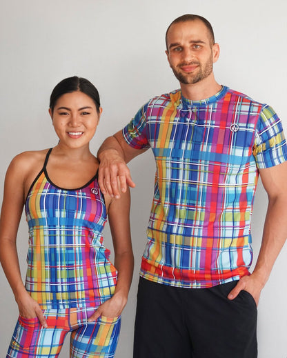 INKnBURN Women's Rainbow Plaid Camisole (X-Small)