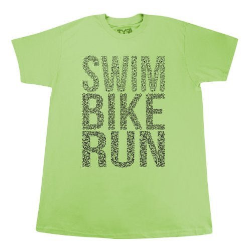 Tyr Men's Swim Bike Run Graphic T-Shirt - Lime 2XL