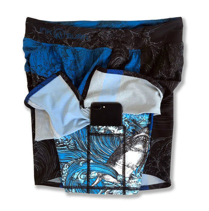 INKnBURN Men's Shark Running Shorts (Small)