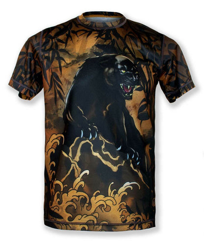 INKnBURN Men's Black Panther Tech Shirt (Small) / Copper