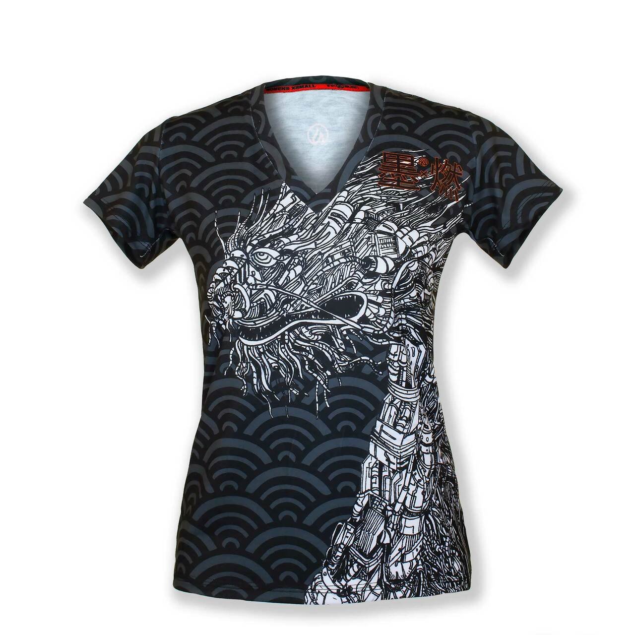 INKnBURN Women's Mecha Dragon Soft V-Neck Shirt (S, M, 2XL)