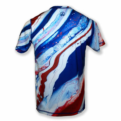 INKnBURN Men's Red, White & Blue Tech Shirt (Large)