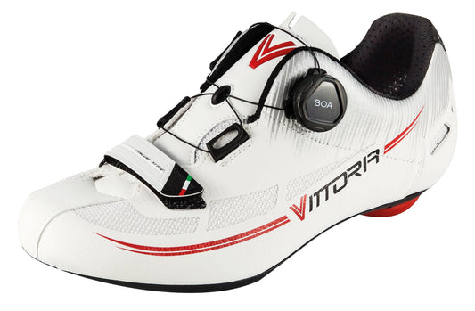 Vittoria Fusion 2 Road Cycling Shoes, White/Red EU 39.5